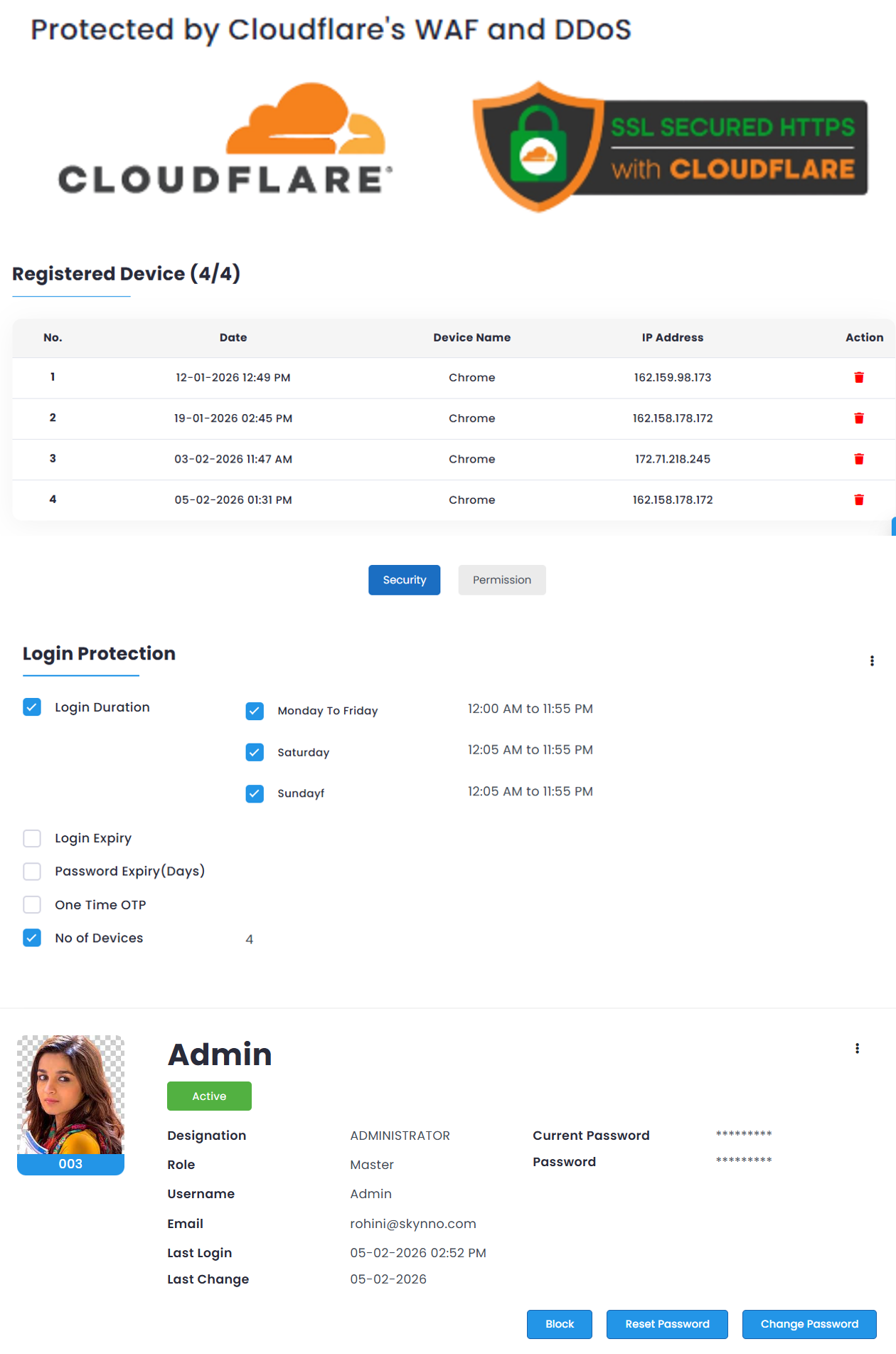 MyKredit security and data protection dashboard mockup